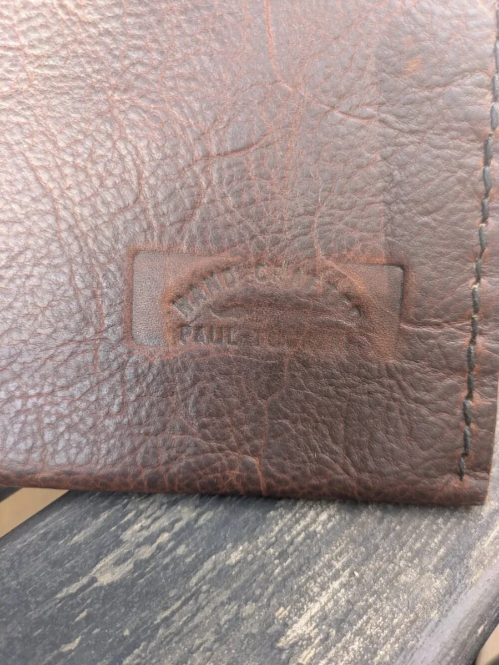 Handcrafted Artisan Brown Leather Long Wallet/Checkbook Cover by Paul's Leather